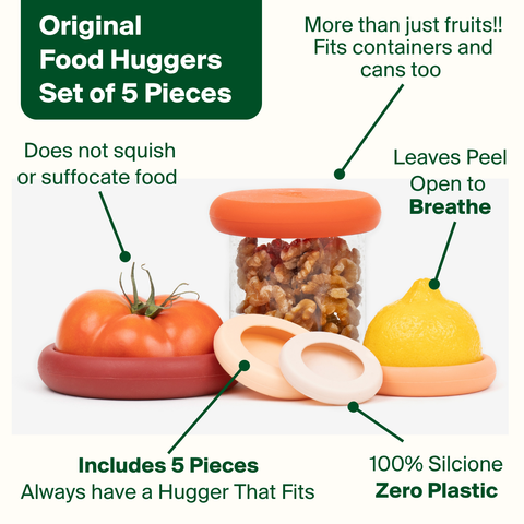 Reusable Silicone Food Savers: Terra Cotta, Set of 5 - Food Huggers