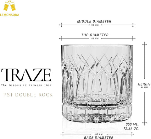 Premium Double Rocks Whiskey Glasses, 12oz (1 piece): Arch - Lemonsoda