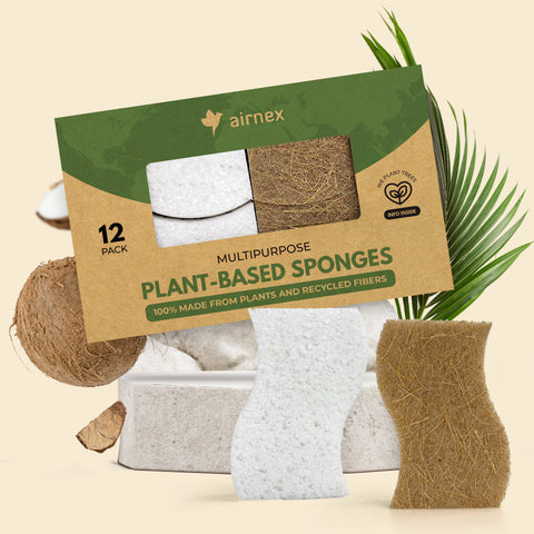 12 Pack Dish Sponges, Eco Friendly Sponges for Cleaning - AIRNEX