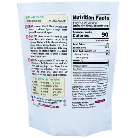 Artisan Pizza Crust Mix, 8 oz, Gluten Free - Namaste Foods