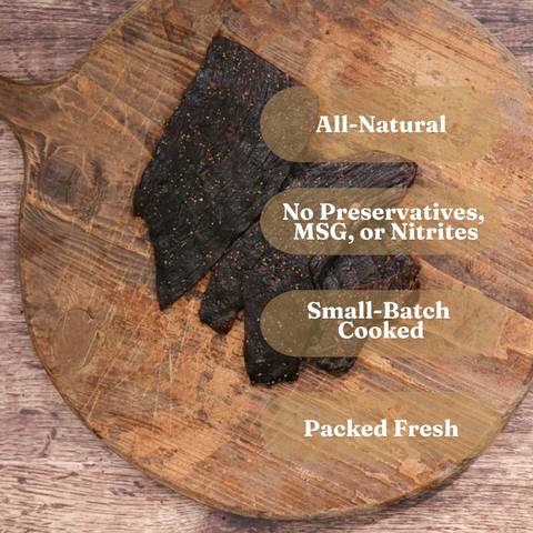 Black Peppered Buffalo Jerky, All-Natural, 3 oz - Mahogany Smoked Meats