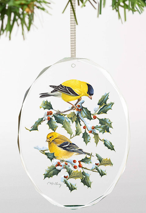 Goldfinches Birds, Glass Ornament - Art Brand Studios