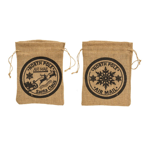North Pole Air Mail Burlap Bag - Col House Designs