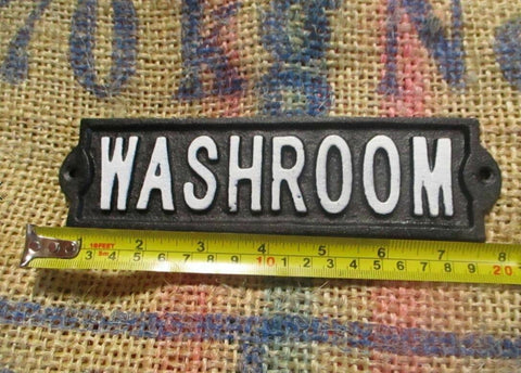 Washroom - Cast Iron Sign - Midwest Craft House