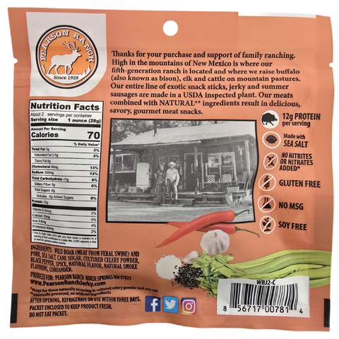 Wild Boar Jerky, 2.1 oz - Pearson Ranch