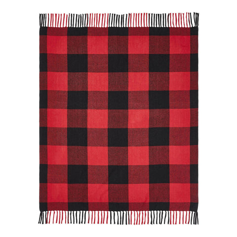 Harper Red Black Buffalo Check Woven Throw, 50x60 in - VHC Brands