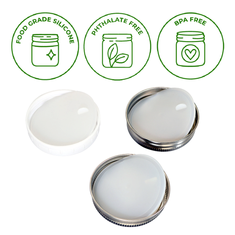Wide Mouth Sealing Lid Liners, Platinum Cured, Leak Proof Silicone - Mason Jar Lifestyle