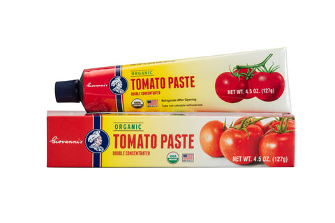 Tomato Paste, 4.5 oz tubes, Made in USA, USDA Organic - Giovanni's
