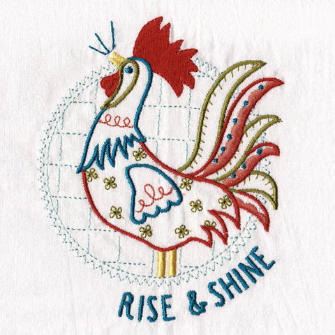 Aunt Martha's® Dirty Laundry Tea Towel - Rooster - Colonial Patterns, Inc.