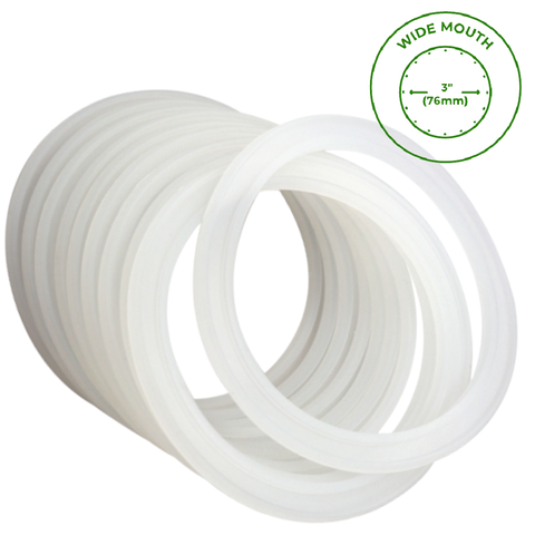 Wide Mouth Sealing Ring for Jars, Platinum Cured, Leak Proof Silicone - Mason Jar Lifestyle