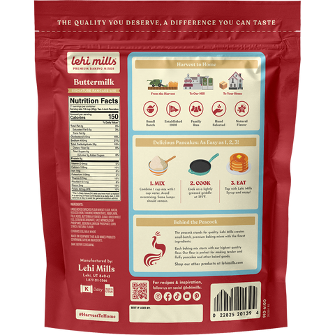 Buttermilk Pancake Mix, 5 lb Pouch - Lehi Mills