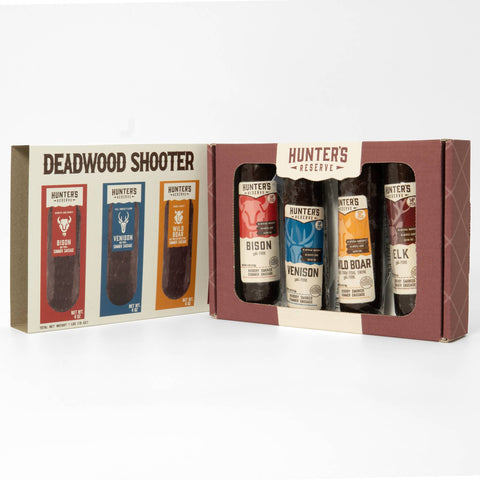 Deadwood Shooter Gift Box, Four 4oz Summer Sausages - Hunter's Reserve