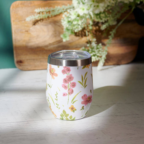 Flower Garden Wine Tumbler, 12 oz - Primitives by Kathy