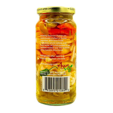 Pickled Giardiniera, 16 oz Handcrafted - Ayurveg | NudeVeg Pickles