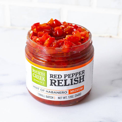 Red Pepper Relish, Medium Heat, 12 oz - Fourth Creek Food Co.