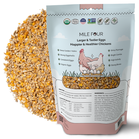 Organic Layer Chicken Feed, 16% Protein, 2 lb - Mile Four