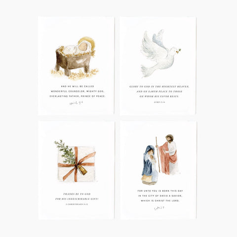 Christmas Scripture Notecards, Set of 8 - Emily Lex Studio
