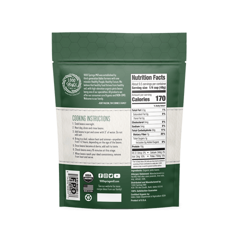 16 oz. Organic Pinto Beans - 1000 Springs Mill