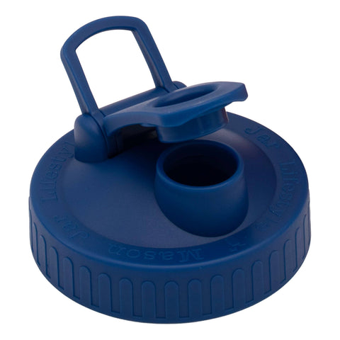 Regular Mouth Pour & Store Shaker Lid with Carry Loop: Deep blue - Mason Jar Lifestyle