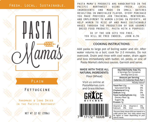Plain Fettuccini by Pasta Mama's - Grace Kitchen