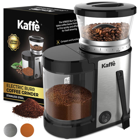 Electric Burr Coffee Grinder, 5.5 oz, Stainless Steel- Kaffe
