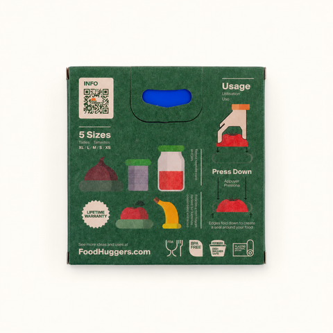 Reusable Silicone Food Savers: Bright Berry, Set of 5 - Food Huggers