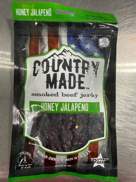 Honey Jalapeno Jerky, Beef, 3 oz - Country Made