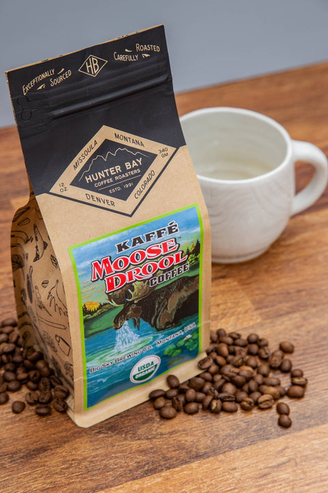 Moose Drool Organic Coffee, 12 oz Whole Bean - Hunter Bay Coffee Roasters