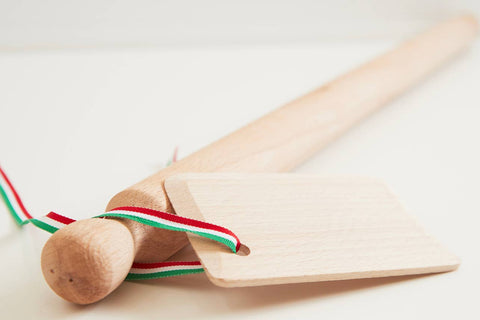 Italian Beechwood 31" Rolling Pin and Dough Scraper Set - Verve Culture