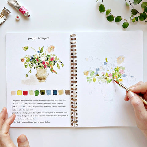 Bouquets Watercolor Workbook - Emily Lex Studio