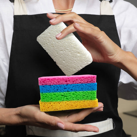 6 Pack Dish Sponges, Biodegradable Cellulose Sponge for Eco Cleaning - AIRNEX