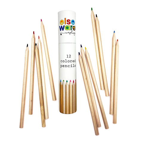 Colored Pencils, 12 Colors, 7" Tall - elseware unplug / eco-kids