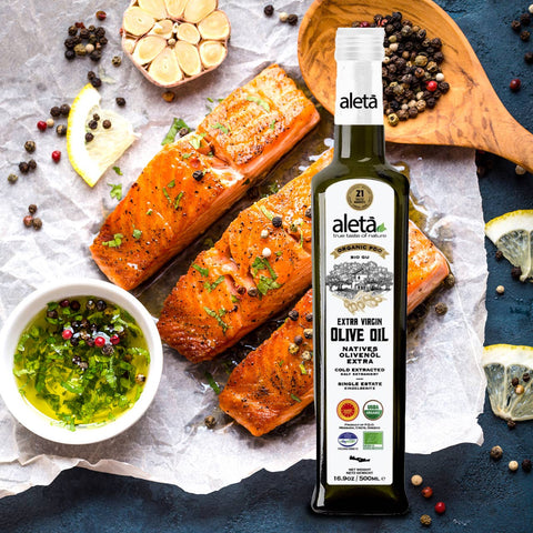 Greek Extra Virgin Olive Oil, 16.9 oz bottle, Organic Single Estate - Aleta Farms