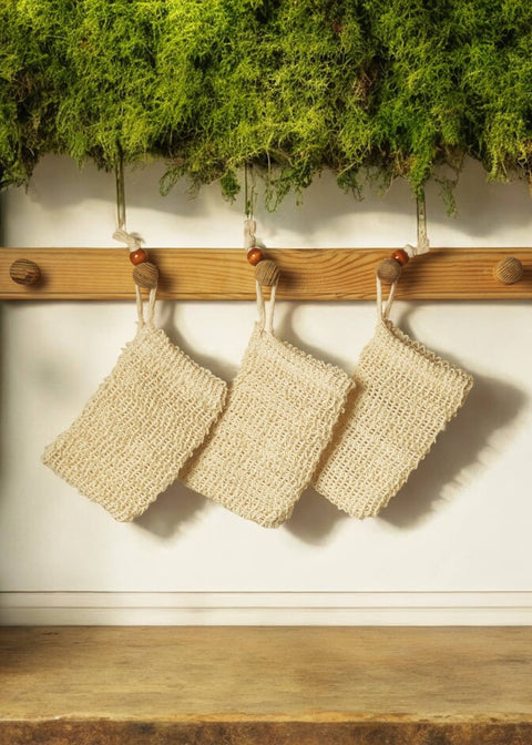 Set of 3 Sisal Soap Saver Bags - Bamboo Switch