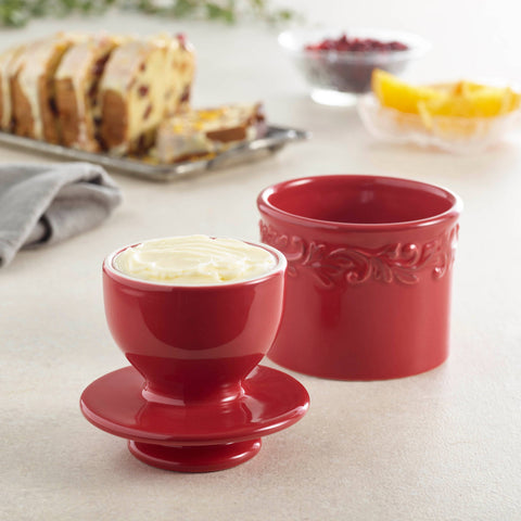 The Original Butter Bell® Crock, Antique Rouge