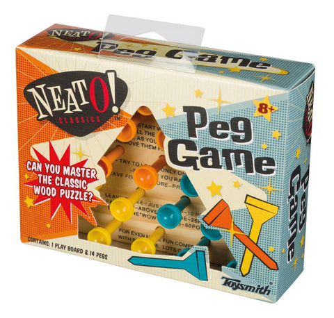 Neato! Classic Wooden Peg Game, Travel Size - Toysmith