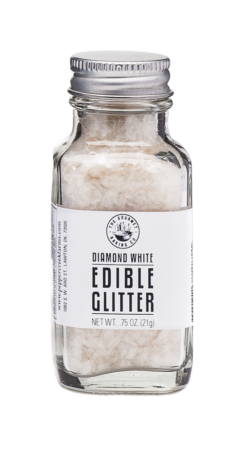 Diamond White Edible Glitter Sprinkles, 0.75 oz - Pepper Creek Farms
