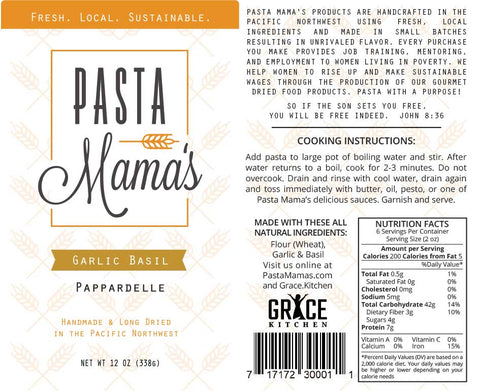 Garlic Basil Pappardelle by Pasta Mama's - Grace Kitchen