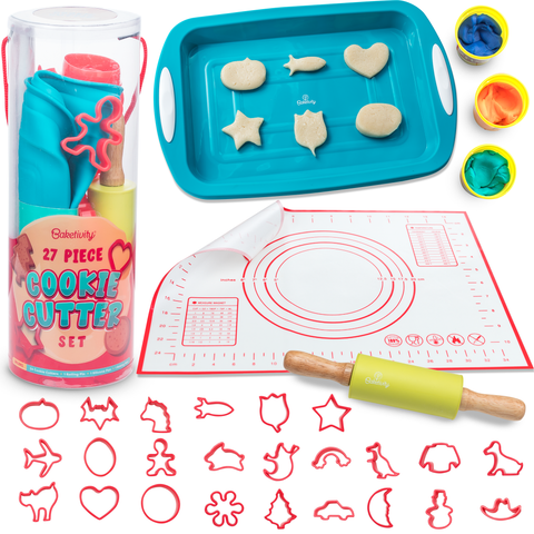 Cookie Cutter Set 27 piece - BPA-Free - Ages 4+ - Baketivity Corp