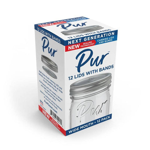 Wide Mouth Canning Lid and Band, Box of 12 Each - Pur Mason