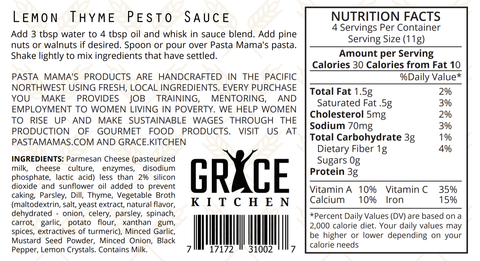 Lemon Thyme Pesto Sauce by Pasta Mama's - Grace Collective