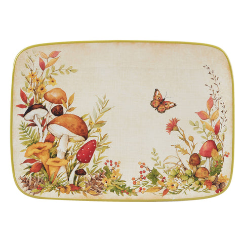 Woodland Critters Fall Rectangular Platter, 14"x10" - Certified International