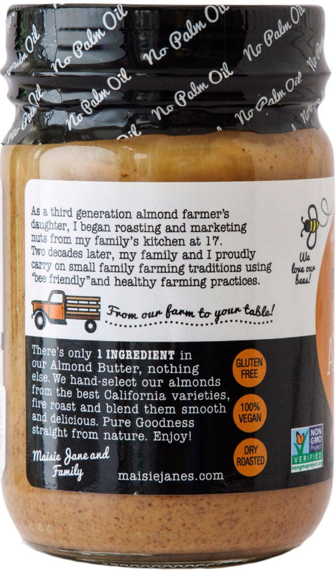 Almond Butter, Smooth - No Palm Oil, No Added Sugar or Salt - Maisie Jane’s