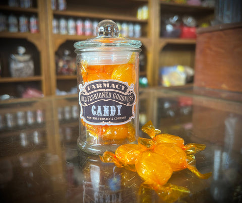 Vintage Butterscotch Candy in Apothecary Jar - Montana Farmacy
