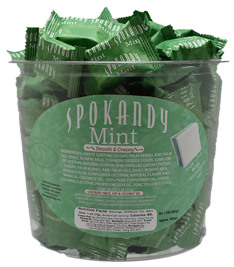 White-Green-White Mints, 0.24 oz each - Spokandy Chocolatier