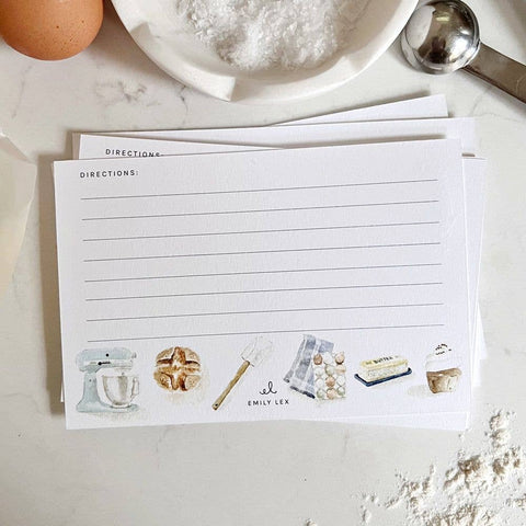 Baking Recipe Cards, Set of 12 - Emily Lex Studio