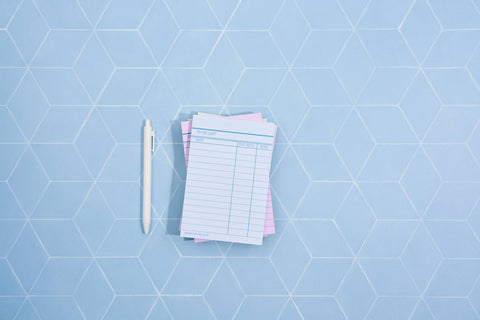 Library Card Notepad - Blue - Marigold Press