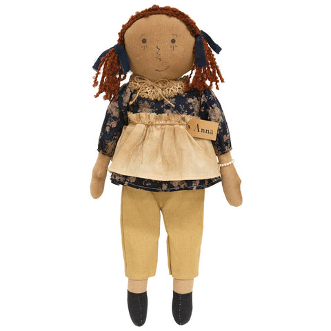 Blue Floral Anna Doll, 17" - The Hearthside Collection