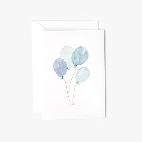 Blue Balloons Mini Notecard, 2.5" x 3.5" - Emily Lex Studio