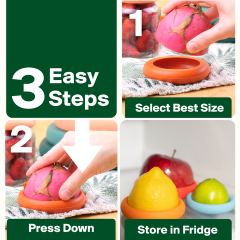 Reusable Silicone Food Savers: Terra Cotta, Set of 5 - Food Huggers